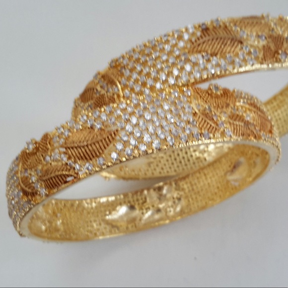 Noel stone bangle gold cubic zirconia main image 1